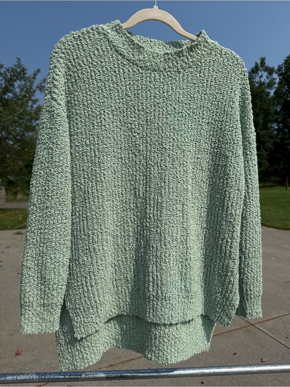 Cozy Mint Green Bouclé Sweater